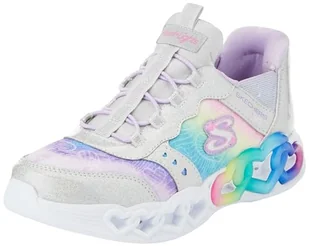 Skechers Sneakersy dziewczęce, srebrne syntetyczne/wielokolorowe wykończenie, 35 EU, Srebrne syntetyczne wykończenie, 35 EU - Buty dla dziewczynek - miniaturka - grafika 1
