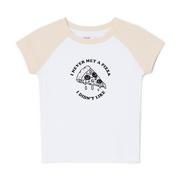 Koszulki i topy damskie - Cropp - T-shirt z motywem pizzy - Kremowy - miniaturka - grafika 1