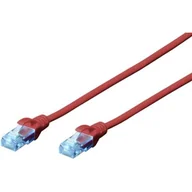 Patchcordy - Digitus Patch cord U/UTP kat.5e PVC 0,5m czerwony (DK-1512-005/R) - miniaturka - grafika 1