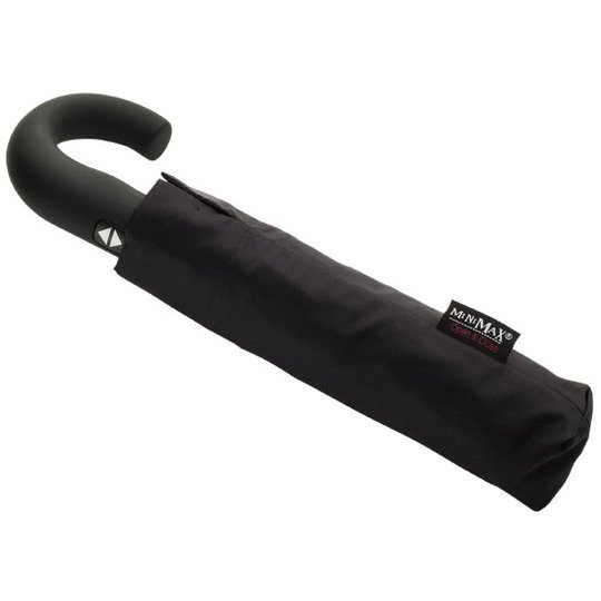 Wiatroszczelna parasolka męska, składana, czarna - otwierana i zamykana jednym przyciskiem