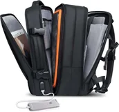 Folie ochronne do telefonów - Plecak podróżny Bange BackPack biznesowy plecak rozszerzalny Torba pojemna do laptopa 17.3" z portem USB Czarny - miniaturka - grafika 1