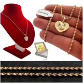 Biżuteria dla dzieci - ZŁOTY ŁAŃCUSZEK MEDALIK SZKAPLERZ 18K PREZENT NA KOMUNIĘ, CHRZEST + GRAWER - miniaturka - grafika 1