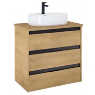 Szafki łazienkowe - ROCA A852045464 ALPINE zestaw meblowy z blatem 3 szufladowy 80 Jasny Dęb - miniaturka - grafika 1