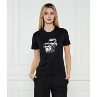 Koszulki i topy damskie - Karl Lagerfeld T-shirt IKON SKETCH DUO Regular Fit - miniaturka - grafika 1