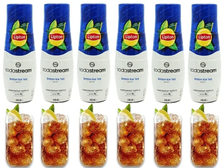 6x Syrop Sodastream Lipton Lemon Ice Tea Do Saturatora 9l Napoju Z 440ml