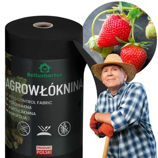 AGROWŁÓKNINA CZARNA UV 1,6x40m P-150G/M2 GRUBA Mata NA CHWASTY pod kamienie - Agrowłókniny - miniaturka - grafika 1