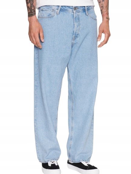 JACK&JONES MĘSKIE JEANSY BAGGY NIEBIESKIE BAWEŁNIANE 30/30 6BA