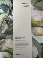 Pościel - Pościel bawełna satynowa 200x220 zielona w kwiaty Home & You 100% bawełna - miniaturka - grafika 1