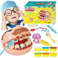Masy plastyczne - Ciastolina Masa Plastyczna Zestaw Dentysta  Akcesoria Dentystyczne - miniaturka - grafika 1