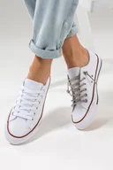 Trampki damskie - Białe trampki damskie buty sportowe z wymiennymi ozdobnymi sznurówkami Casu GA8030-3-37 - miniaturka - grafika 1