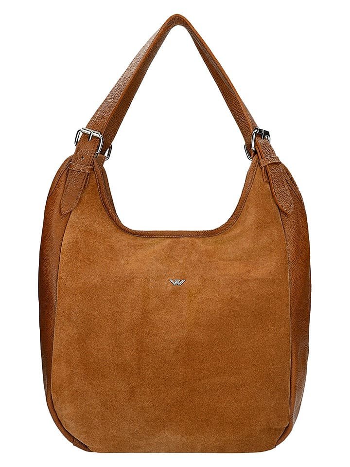 Wojas Skórzana torebka w kolorze jasnobrązowym - 30 x 32 x 9 cm