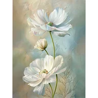 Rękodzieło - TEMU Zestaw do malowania diamentów 5D z białym dużym motywem kwiatowym chryzantemy, z akrylowymi diamentami i okrągłym diamentowym artystycznym, - miniaturka - grafika 1