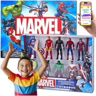 HIT! HASBRO MARVEL AVENGERS • Zestaw 8 Figurek Dla Chłopca Fana Fantasy Figurki z Bajek • PREZENT DLA DZIECKA 5 6 7 8 9 10 Latka + EBOOK - Figurki dla dzieci - miniaturka - grafika 1