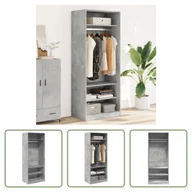 Szafy - The Living Store Szafa betonowa szara 80x50x200 cm materiał drewnopochodny - miniaturka - grafika 1