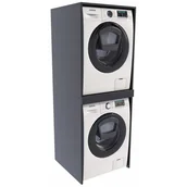 Szafki łazienkowe - Szafka nad pralkę i na suszarkę TS czarna szafka łazienkowa słupek regał - miniaturka - grafika 1