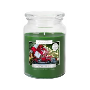BISPOL Świeca w szkle SND99-348 ZIMOWE DRZEWKO, 500 g - Świece - miniaturka - grafika 1