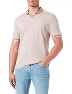 Koszule męskie - bugatti Męska koszula polo, beżowo-50-35108, regular, beżowy-50, S - miniaturka - grafika 1