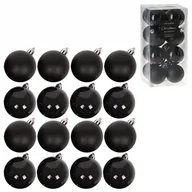 Bombki - Zestaw bombek na choinkę bombki nietłukące choinkowe świąteczne czarne komplet 16 sztuk 5 cm kod: O-839131 - miniaturka - grafika 1