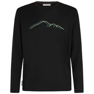 Męska koszulka Icebreaker Men Merino 150 Tech Lite LS Tee Rainer Ridge Rozmiar: M / Kolor: czarny - Koszulki sportowe męskie - miniaturka - grafika 1