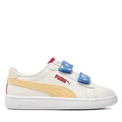 Buty dla dziewczynek - Sneakersy Puma Smash 3.0 Summer Camp V Ps 395604-01 Écru - miniaturka - grafika 1