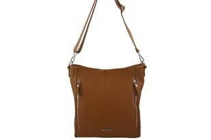 Praktyczna skórzana torebka na ramię - Brązowa jasna - Nerki Praktyczna skórzana torebka na ramię - Brązowa jasna - Nerki - miniaturka - grafika 1