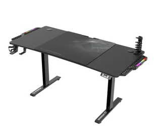 Ultradesk LEVEL V2 LED RGB Czarne elektryczna regulacja - Biurka gamingowe - miniaturka - grafika 1