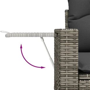 Sofa ogrodowa z poduszkami, 2-osobowa, szara, polirattan Lumarko! - Sofy ogrodowe - miniaturka - grafika 10