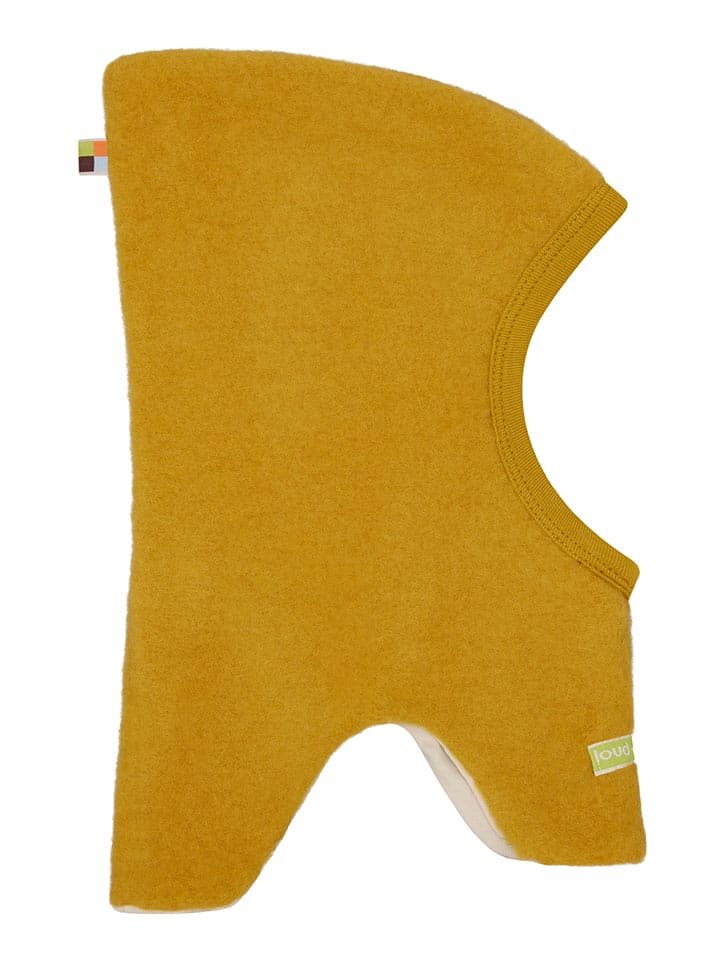 loud + proud Wełniana kominiarka w kolorze żółto-beżowym