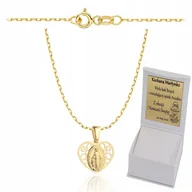 Biżuteria dla dzieci - ZŁOTY ŁAŃCUSZEK ANKIER Z MEDALIKIEM NA CHRZEST KOMUNIE pr 585 GRAWER GRATIS - miniaturka - grafika 1