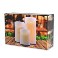 Świece - DecoKing DecoKing - Świeczki LED- Zestaw- Wosk Naturalny 10cm+12,5cm+15cm;7,5cm - miniaturka - grafika 1