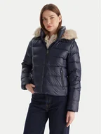 Kurtki damskie - Tommy Hilfiger Kurtka puchowa WW0WW47354 Granatowy Slim Fit - miniaturka - grafika 1