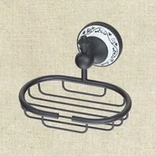 Mydelniczki i dozowniki mydła - uchwyt na mydło retro BYBLIS czarny - miniaturka - grafika 1