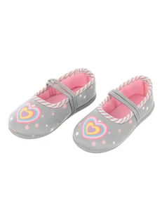 Dziewczęce kapcie dziecięce Serce szare, Bbs Shoes - Buty dla dziewczynek - miniaturka - grafika 1