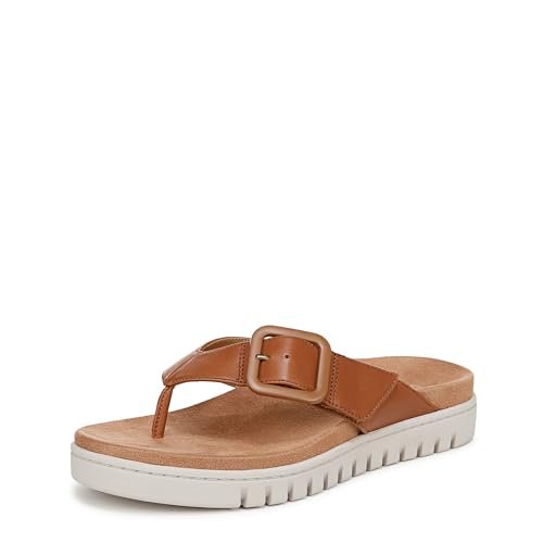 Vionic Damskie japonki Uptown Marin, Tan TMB skórzane, 36 EU, Tan Tmb Skóra, 39 EU