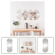 Lustra - The Living Store Lustro ścienne z oświetleniem LED 40x90 cm szklane owalne - miniaturka - grafika 1