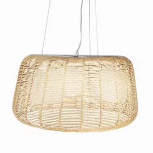 Wisząca lampa salonowa Koshi P0499 Maxlight ratan boho biały beżowy - Lampy sufitowe - miniaturka - grafika 1