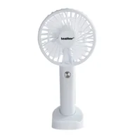 Wentylatory - Leziter Galar przenośny wentylator USB z uchwytem 4 W 1200 mAh biały - miniaturka - grafika 1