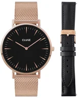 Zegarki damskie - Zegarek Cluse CG10106 Mesh Watch &Leather Strap Rose Gold Colour  - miniaturka - grafika 1
