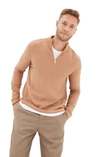 Trendyol Męska bluza z golfem slim fit basic sweter z dzianiny, Kolor norek, L - Swetry męskie - miniaturka - grafika 1