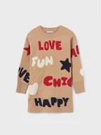Sukienki i spódniczki dla dziewczynek - Mayoral Sukienka codzienna 7.964 Beżowy Regular Fit - miniaturka - grafika 1