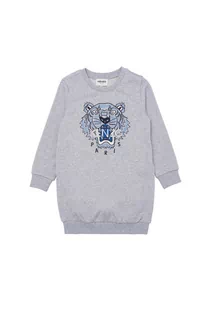 Sukienki - Kenzo kids Kenzo Kids Sukienka dziecięca kolor szary mini oversize - Kenzo kids - grafika 1