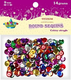 Titanum Cekiny okrągłe (koła) metaliczne średnicy 9mm 14g mix kolorów CRAFT-FUN 242720 2844 - Dekoratorstwo - miniaturka - grafika 1