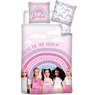 Pościel dla dzieci - Pościel dziecięca Barbie lalki 140x200 różowa tęcza bawełniana miękka - miniaturka - grafika 1