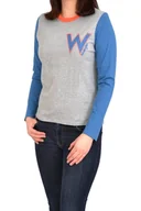 Bluzki damskie - WRANGLER LS TEE GREY MARL BLUZKA DAMSKA - miniaturka - grafika 1