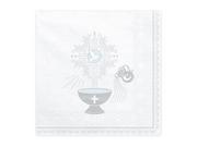 Pamiątka Chrztu Świętego - PartyDeco Serwetki "Chrzest Święty - srebrny", białe, 33 cm, 20 szt SP33-65-018 - miniaturka - grafika 1