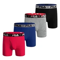 Piżamy damskie - Bokserki Męskie FILA FM312BX MIX 4 PAK Bawełniane Wygodne Sportowe Czarne Białe Szare Granatowe Czerwone XL - miniaturka - grafika 1