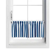 Firany - Zazdrostka SUMMER wzór SM21 | pasy granatowe 60 x 150 cm - miniaturka - grafika 1