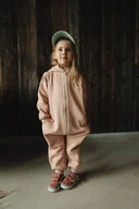 Kombinezony dla dzieci - Kombinezon z kapturem z uszami jelonka różowy - miniaturka - grafika 1