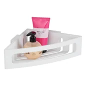 Półki łazienkowe - Biała narożna samoprzylepna półka łazienkowa z tworzywa sztucznego Bralia – Wenko - miniaturka - grafika 1