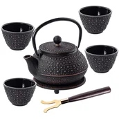 Dzbanki i imbryki - Czajnik żeliwny z czarkami i zaparzaczem Genua - miniaturka - grafika 1